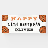 Basketbal Bal Sport Kids Verjaardagsfeestbanner Spandoek (Horizontaal)