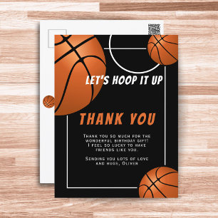 Basketbal Bal Sport Kinderen Verjaardag Bedankt Briefkaart
