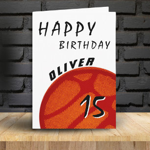 Basketbal Bal Sport Tiener Jongens Verjaardag Kaart