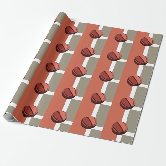 Basketbal Bal Sporten Cadeaupapier (Uitgerold)