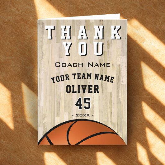 Basketbal Bal Sporten Dank coach Bedankkaart