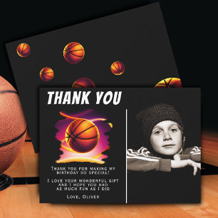 Basketbal Bal Sporten Foto Verjaardag  Bedankkaart