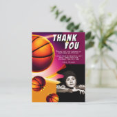 Basketbal Bal Sporten Foto Verjaardag Bedankt  Briefkaart (Staand voorkant)