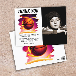 Basketbal Bal Sporten Foto Verjaardag Bedankt  Briefkaart