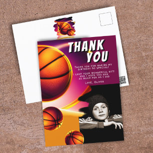 Basketbal Bal Sporten Foto Verjaardag Bedankt  Briefkaart