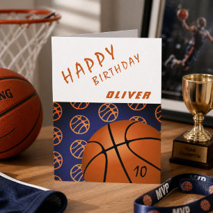 Basketbal Bal Sporten Gelukkige Verjaardag Kind Kaart