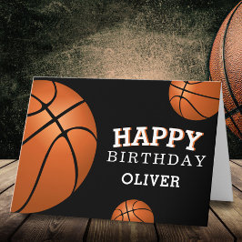Basketbal Bal Sporten Gelukkige Verjaardag Kindere Kaart