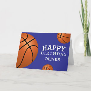 Basketbal Bal Sporten Gelukkige Verjaardag Kindere Kaart