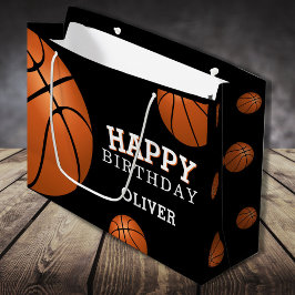 Basketbal Bal Sporten Gelukkige Verjaardag Naam Groot Cadeauzakje