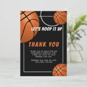 Basketbal Bal Sporten Kinderen Verjaardag Bedankkaart (Staand voorkant)