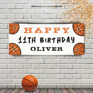 Basketbal Bal Sporten Kinderen Verjaardagsfeest Ba Spandoek