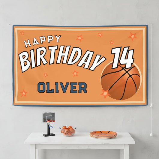 Basketbal Bal Sporten Verjaardag Achtergrond Spandoek