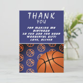Basketbal Bal Sporten Verjaardag Bedankkaart (Staand voorkant)