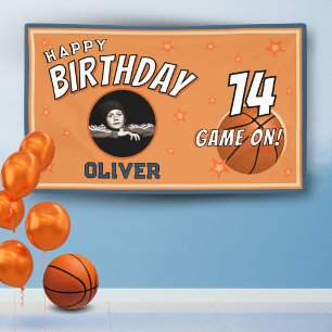 Basketbal Bal Sporten Verjaardag Foto Achtergrond Spandoek