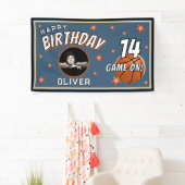 Basketbal Bal Sporten Verjaardagsfoto Achtergrond Spandoek (Insitu)