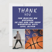 Basketbal Bal Sporten Verjaardagsfoto  Bedankkaart (Voorkant)