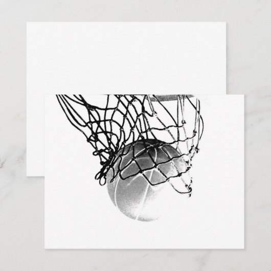 Basketbal Bal Uitnodigingen (Voorkant / Achterkant)