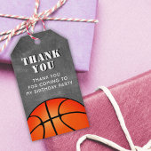 Basketbal Ball Chalkboard Verjaardag Dank Cadeaulabel