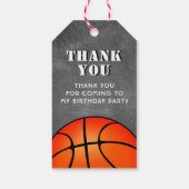 Basketbal Ball Chalkboard Verjaardag Dank Cadeaulabel (Achterkant)