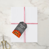 Basketbal Ball Chalkboard Verjaardag Dank Cadeaulabel (Met Touw)