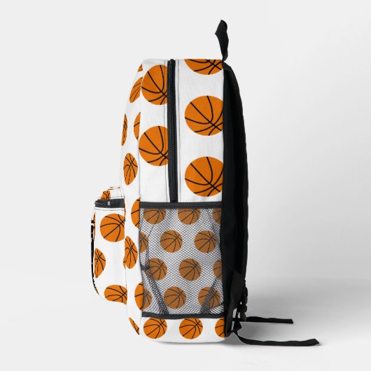 Basketbal Ball Pattern Team School Logo Modern Bedrukte Rugzak (Rechts)