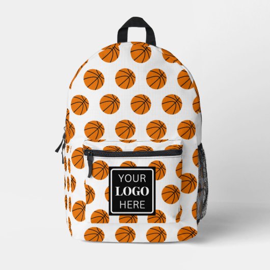 Basketbal Ball Pattern Team School Logo Modern Bedrukte Rugzak (Voorkant)