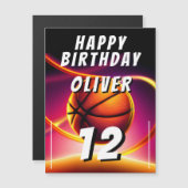 Basketbal Ball Sports Happy Birthday Kaart (Voorkant / Achterkant)