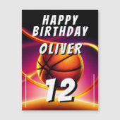 Basketbal Ball Sports Happy Birthday Kaart (Voorkant)