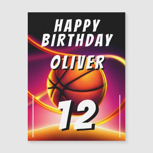 Basketbal Ball Sports Happy Birthday Kaart (Voorkant)