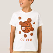 Basketbal Ballen Sportleeftijd, Spelersnummer T-shirt (Voorkant)