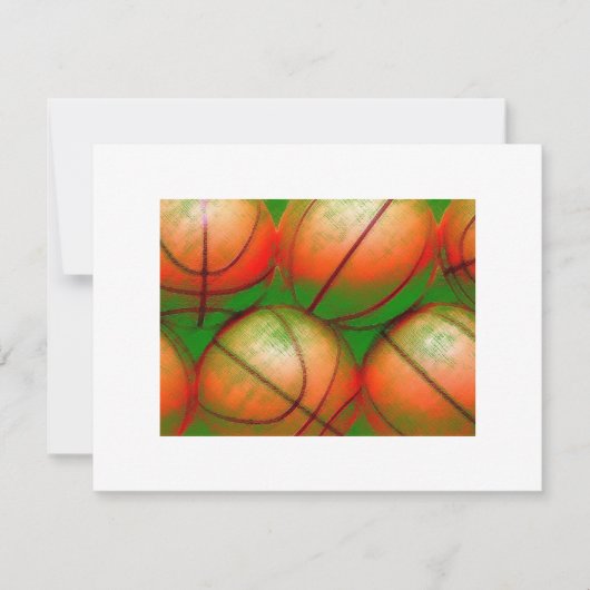 Basketbal Ballen Uitnodigingen (Voorkant)