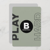 Basketbal Bar Bat Mitswa Klassieke Uitnodigingen (Voorkant / Achterkant)