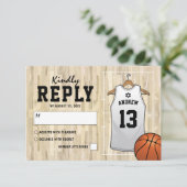 Basketbal Bar Mitswa RSVP Kaartje (Staand voorkant)