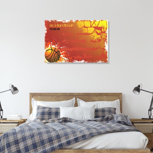 Basketbal Bar Mitzvah Bar Mitzvah Inlogbord Canvas Afdruk (Insitu (Slaapkamer))