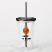 Basketbal Bar Mitzvah gepersonaliseerd Acryl Drinkbeker (Voorkant)