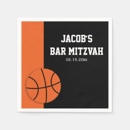 Basketbal Bar Mitzvah gepersonaliseerd Servet