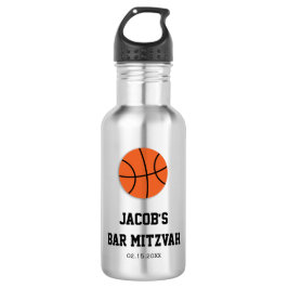 Basketbal Bar Mitzvah gepersonaliseerd Waterfles