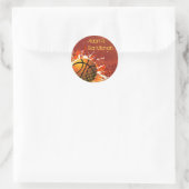 Basketbal Bar Mitzvah Uitnodiging Sticker Seal (Tas)