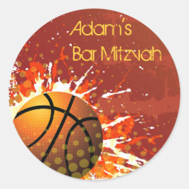Basketbal Bar Mitzvah Uitnodiging Sticker Seal
