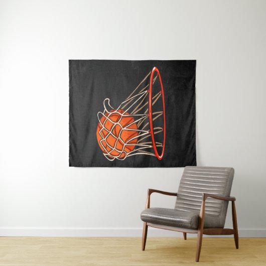 Basketbal Basket |Basketbal Liefhebber Wandkleed (In Situ (horizontaal))