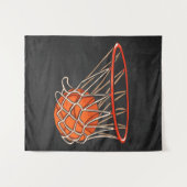 Basketbal Basket |Basketbal Liefhebber Wandkleed (Voorkant (horizontaal))
