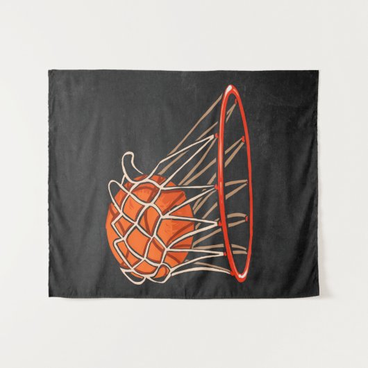 Basketbal Basket |Basketbal Liefhebber Wandkleed (Voorkant (horizontaal))