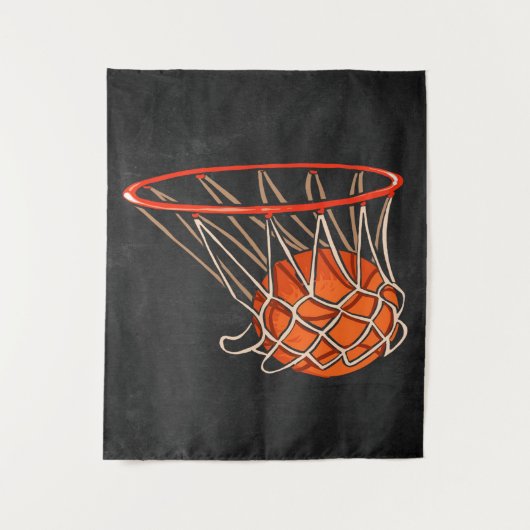 Basketbal Basket |Basketbal Liefhebber Wandkleed (Voorkant)