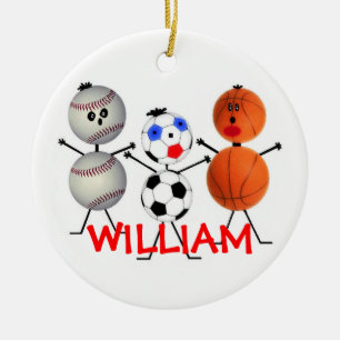 Basketbal Basketbal Kerst Cartoon Keramisch Ornament