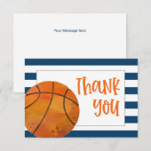 Basketbal bedankkaart vlak (Voorkant / Achterkant)