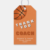 Basketbal bedankt coach cadeaulabel (Achterkant)