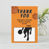 Basketbal Bedankt Coach Kaart (Staand voorkant)