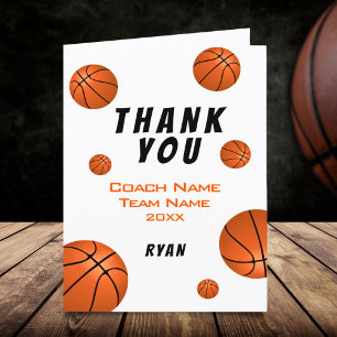 Basketbal Bedankt Coach Kaart