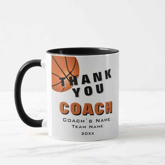 Basketbal bedankt coach mok (Links)