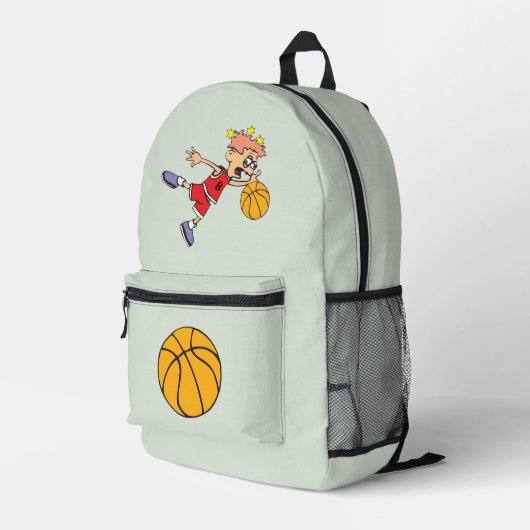 Basketbal Bedrukte Rugzak (Achterkant Hoek Rechts)